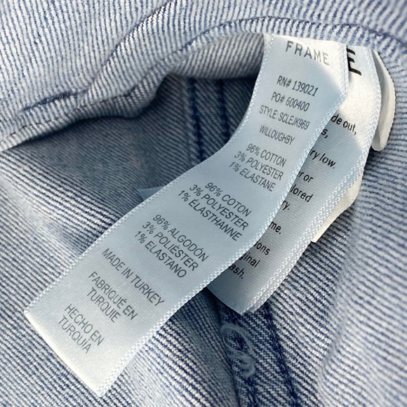 Frame ⌘ Scalloped Edge Cropped Willoughsby Denim Jeans Jacket ⌘ Light Blue ⌘ S - Picture 14 of 17
